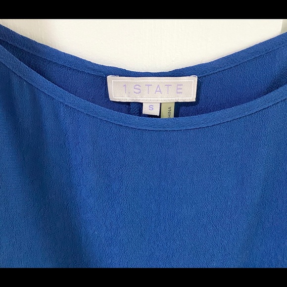 1. State, Fiesta Navy Sleeveless Split Back Sz Sm - Picture 8 of 9